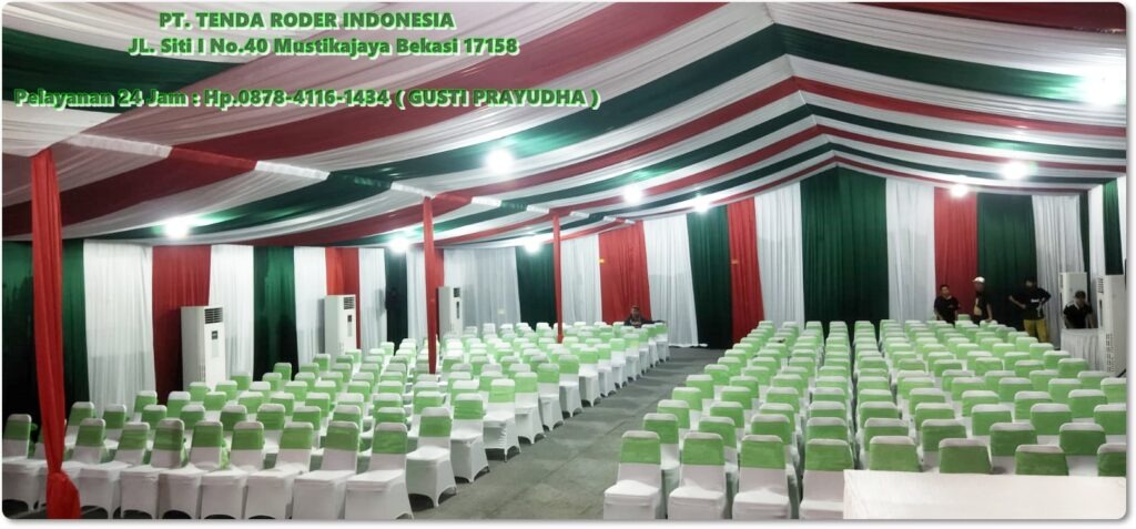 Sewa Tenda Roder Dekorasi Kain Serut Cibubur Jakarta Timur 