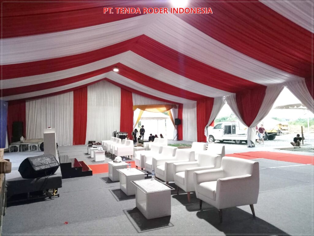 Rental Tenda Roder Dekorasi Kain Juntai Belendung Benda Tangerang