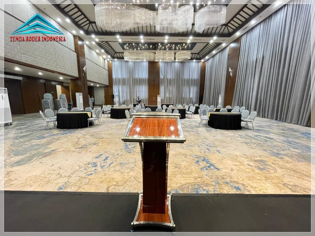 Sewa Podium HPL Hitam Dan Tenda Roder Jakarta 