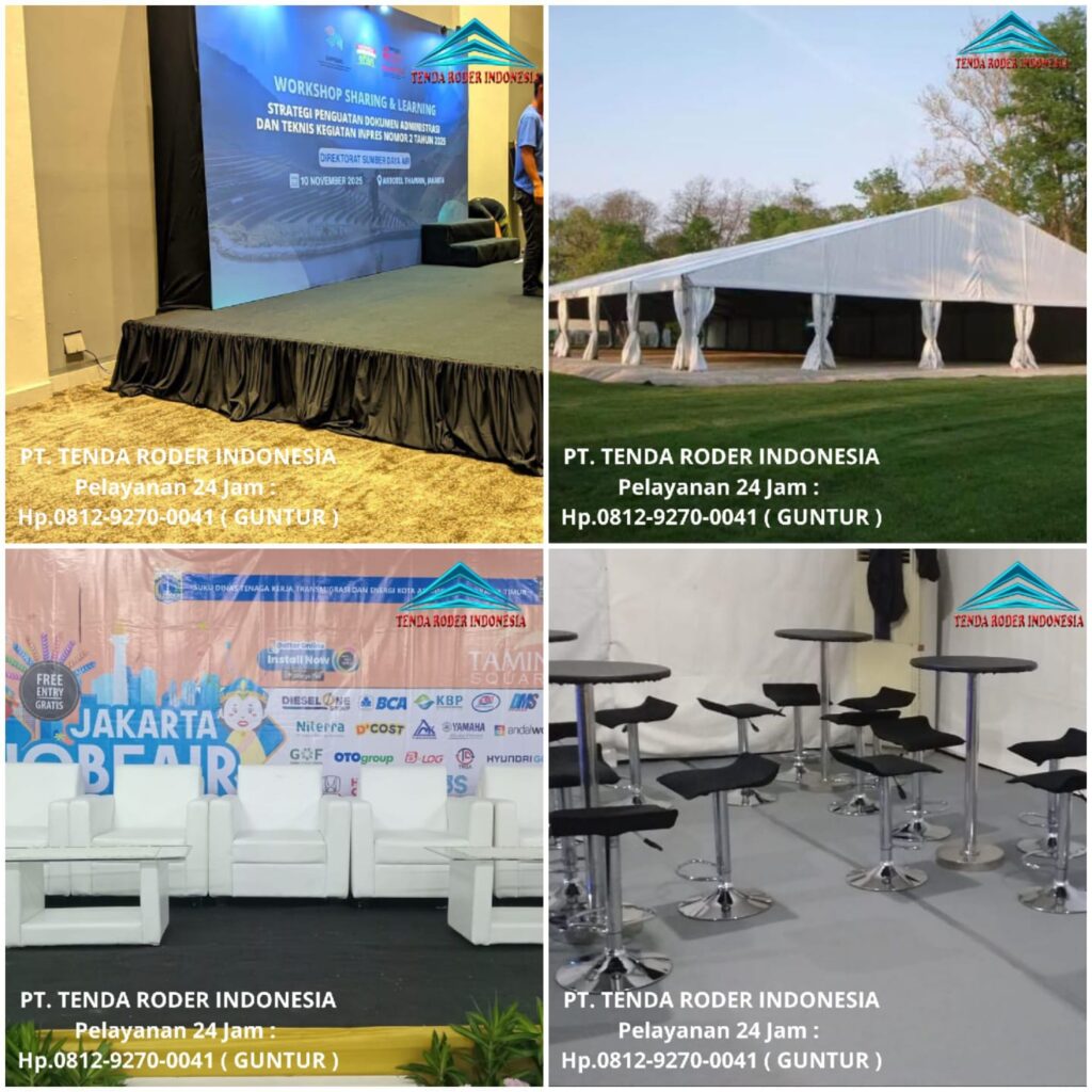 Rental Panggung,Backdrop,Tenda Roder,Sofa,Barstool Area BSD
