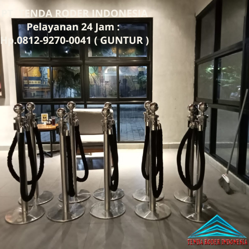 Sewa Tiang Antrian Stainless VIP,Tenda Roder Serut Area BSD