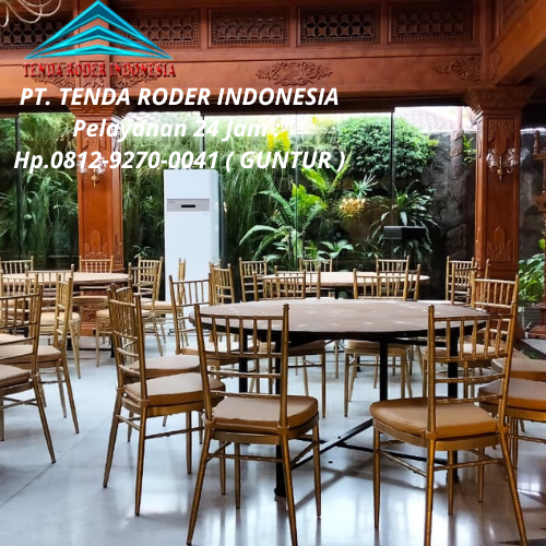 Rental Sewa Kursi Tiffany gold, Tenda Roder Transparan Bandung
