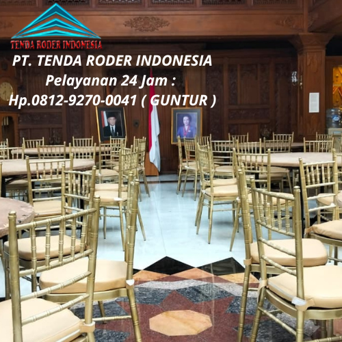 Rental Sewa Kursi Tiffany gold, Tenda Roder Transparan Bandung