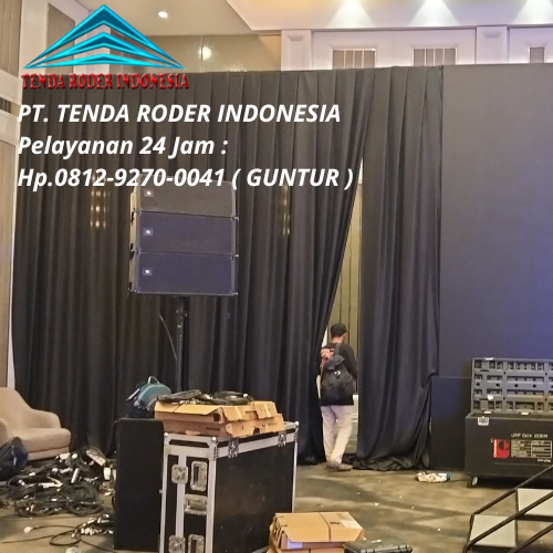 Sewa Tirai Hitam Dan Tenda Roder Area ICE BSD