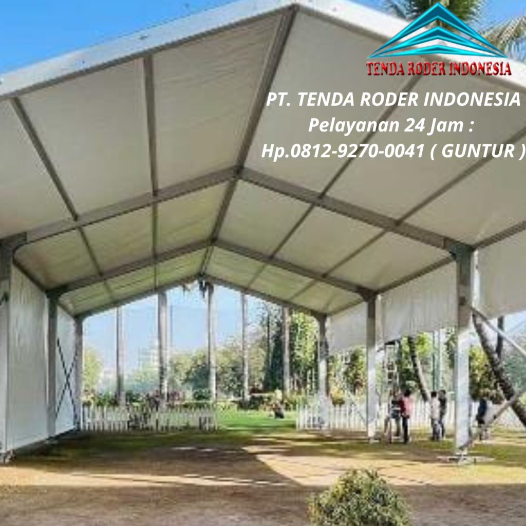 Sewa Panggung bulat fin melaminto putih dan Tenda Roder Bekasi