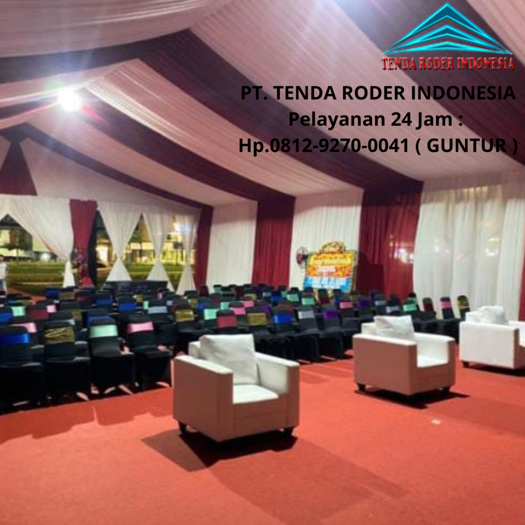 Jasa Rental Tenda Roder Full Dekorasi Atap dan Tirai Area Sukabumi 
