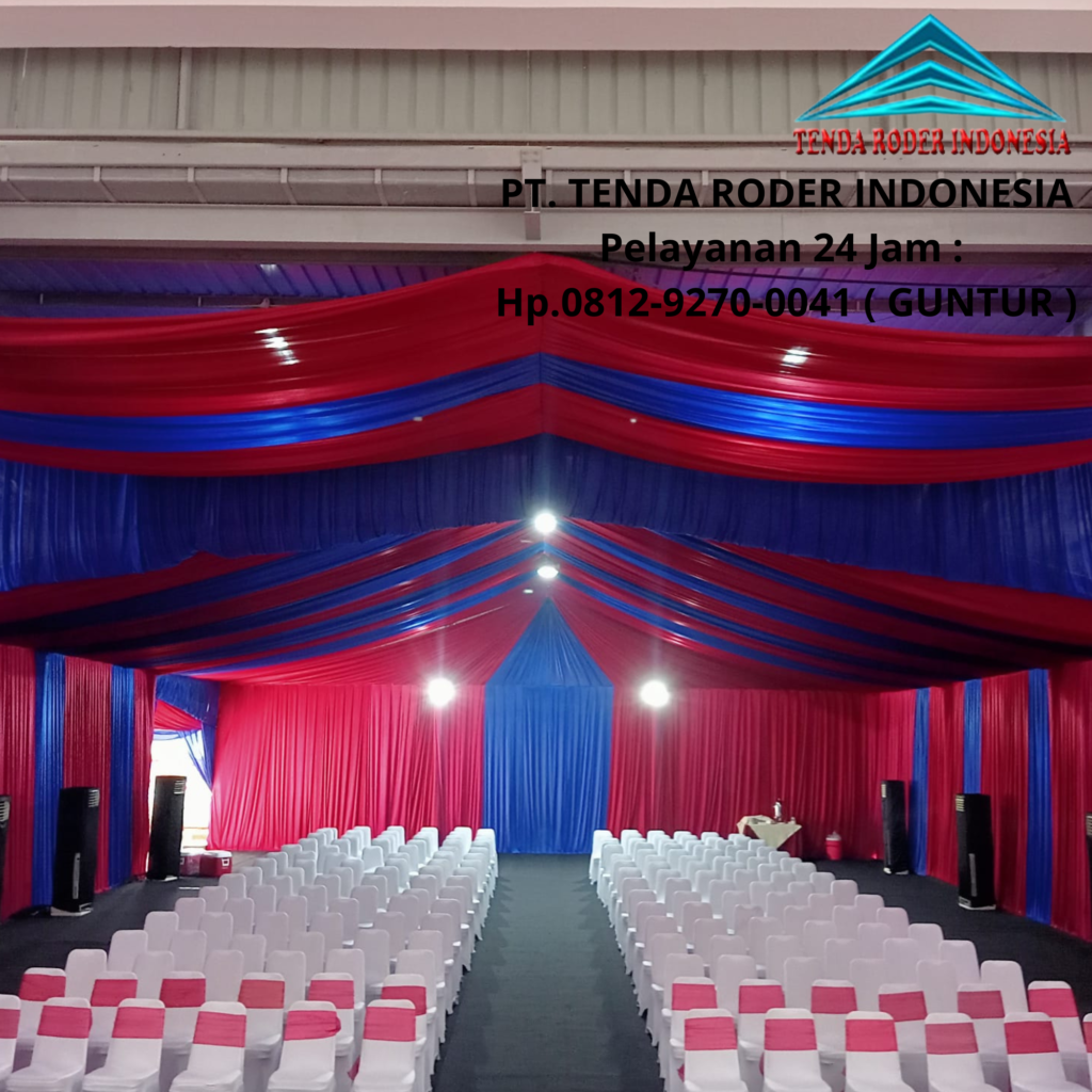 Jasa Rental Tenda Roder Full Dekorasi Atap dan Tirai Area Sukabumi 