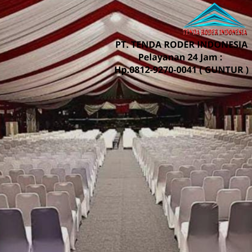 Jasa Rental Tenda Roder Full Dekorasi Atap dan Tirai Area Sukabumi 