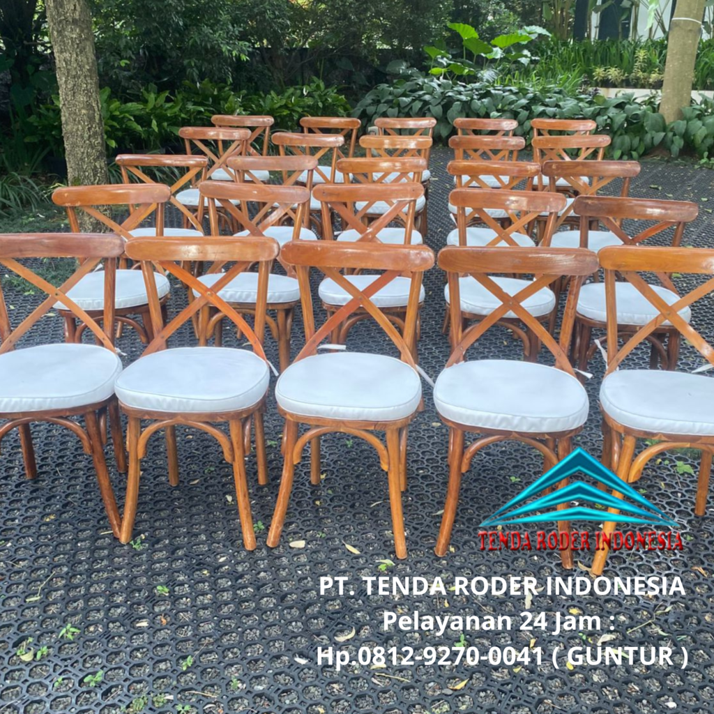 Layanan Sewa Kursi Crossback Kayu Dan Tenda Roder Acara Jakarta