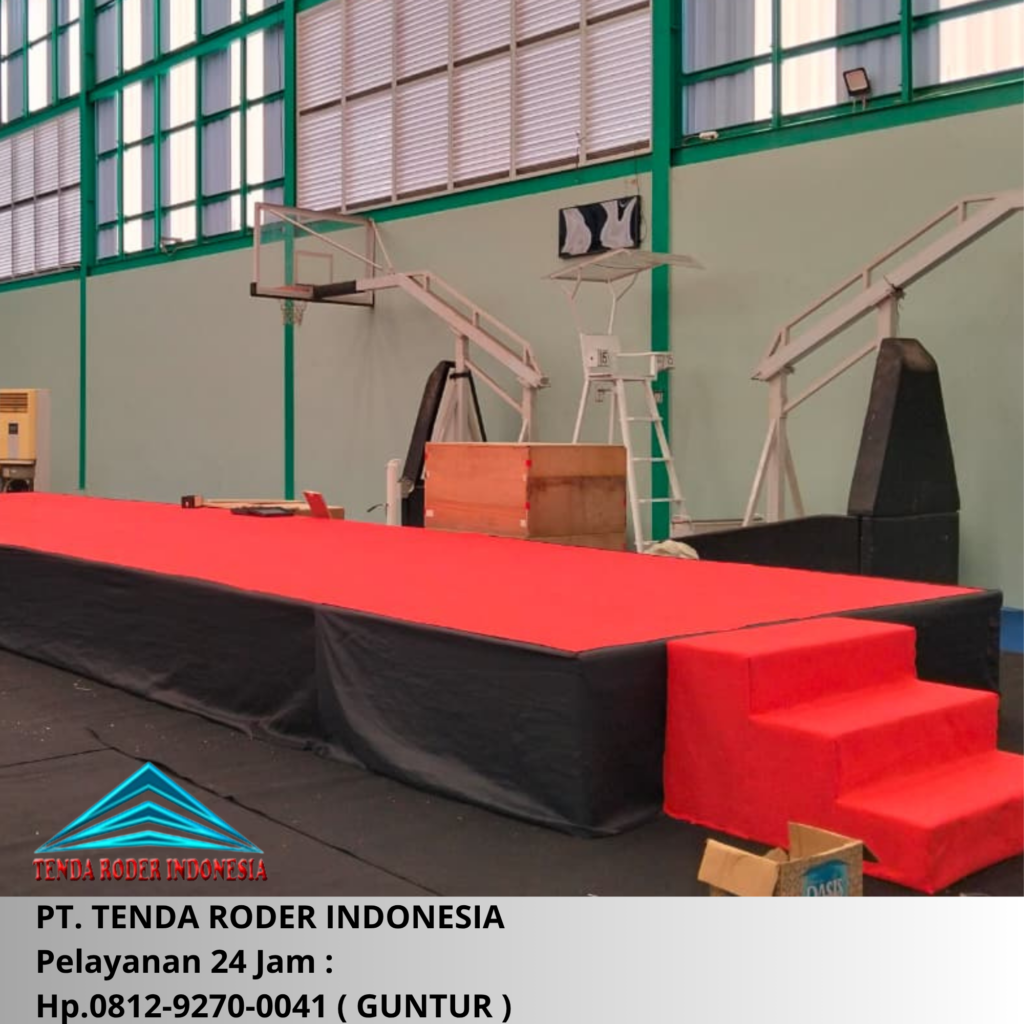 Sewa Panggung Karpet Merah Poni Hitam, Tenda Roder Tangerang Selatan