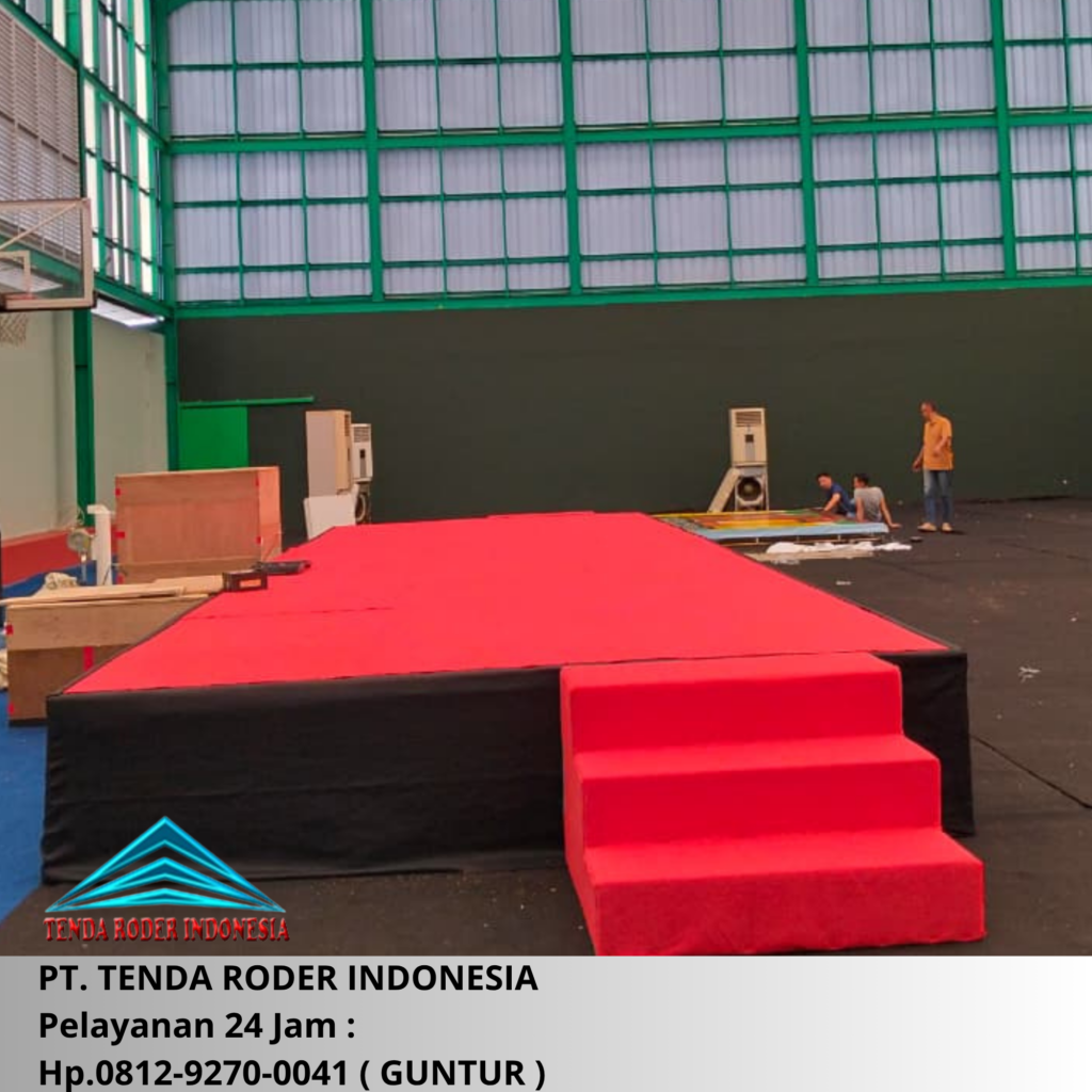 Sewa Panggung Karpet Merah Poni Hitam, Tenda Roder Tangerang Selatan