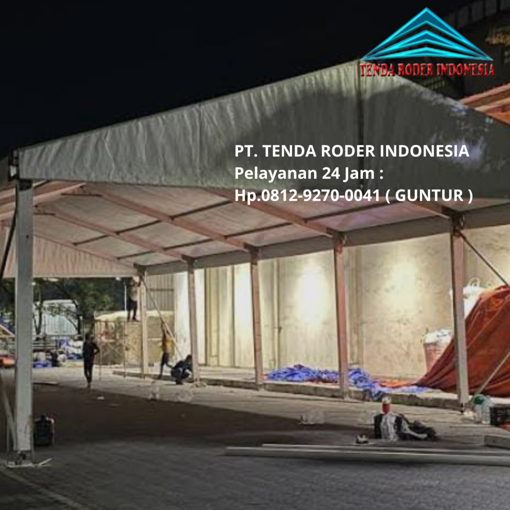 Sewa Tenda Konvensional Dekor Serut Hitam Gold Dan Tenda Roder Bogor