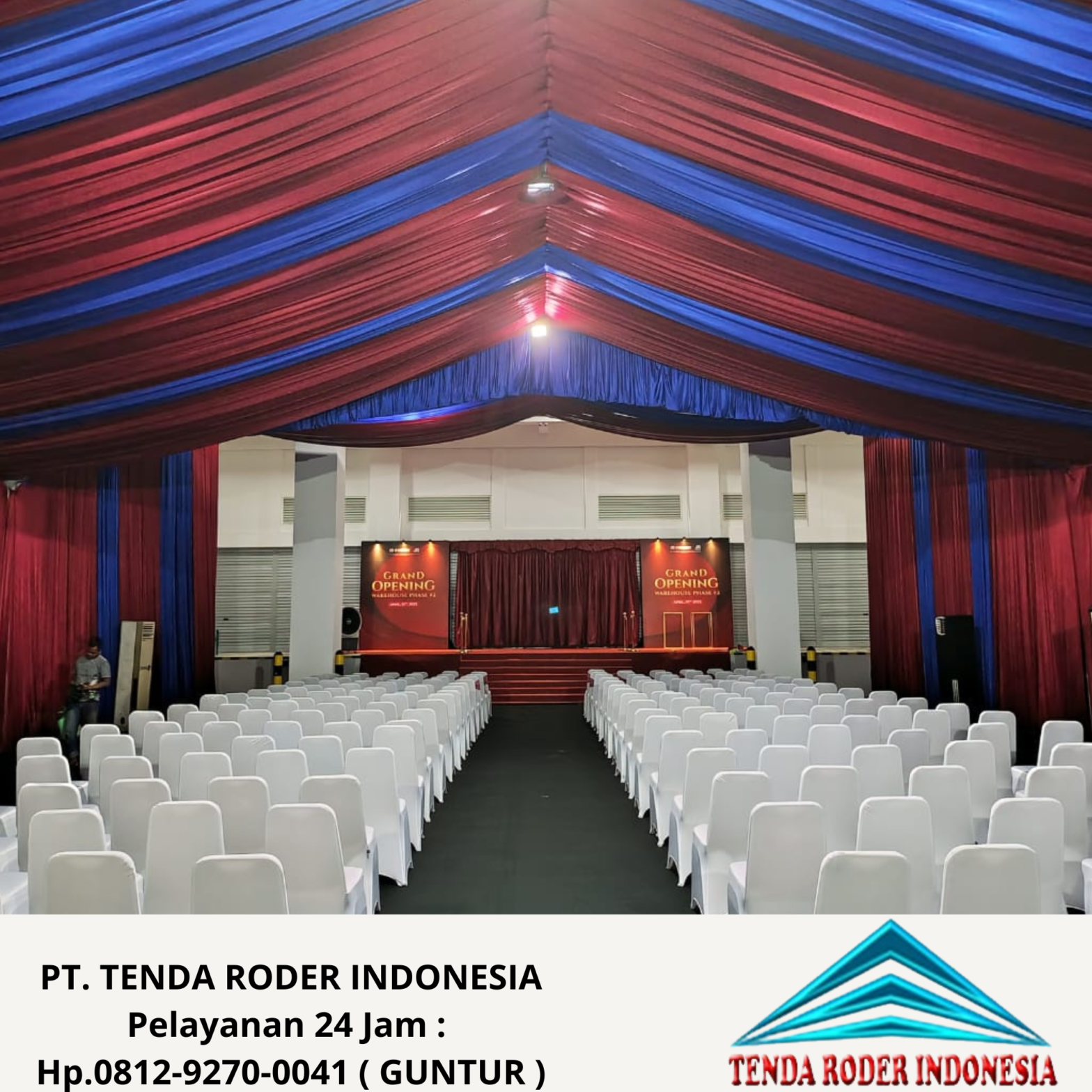 Jasa sewa Tenda Roder Full Tirai Kain Serang