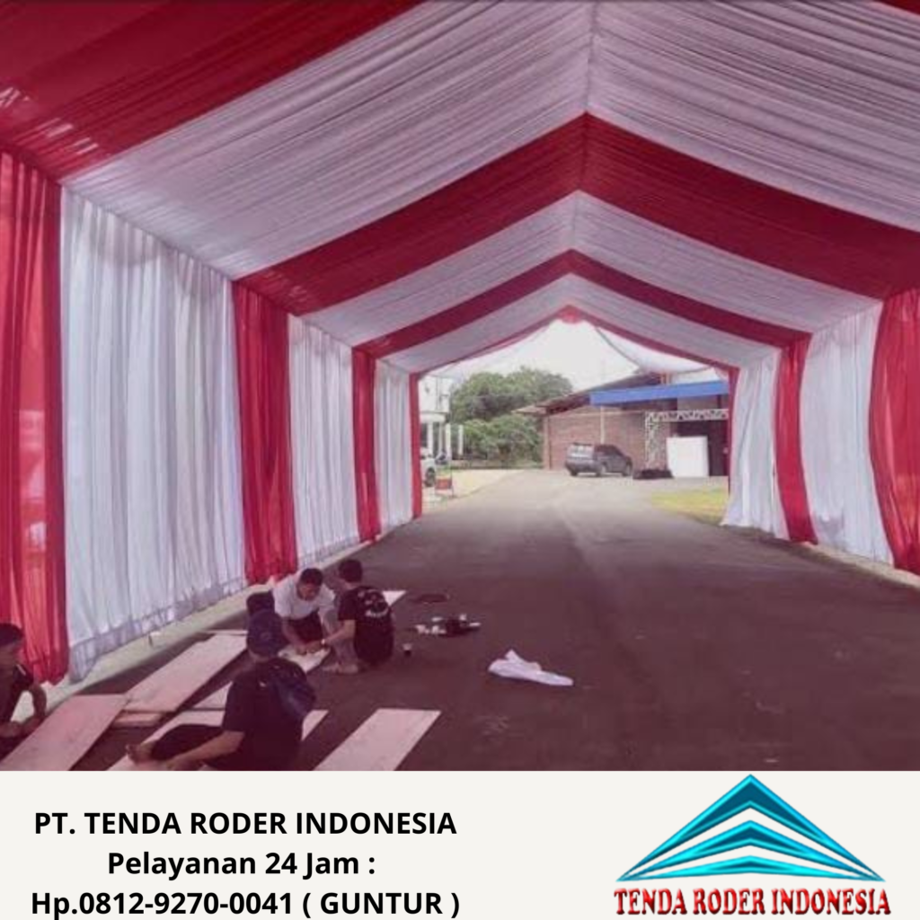 Jasa sewa Tenda Roder Full Tirai Kain Serang