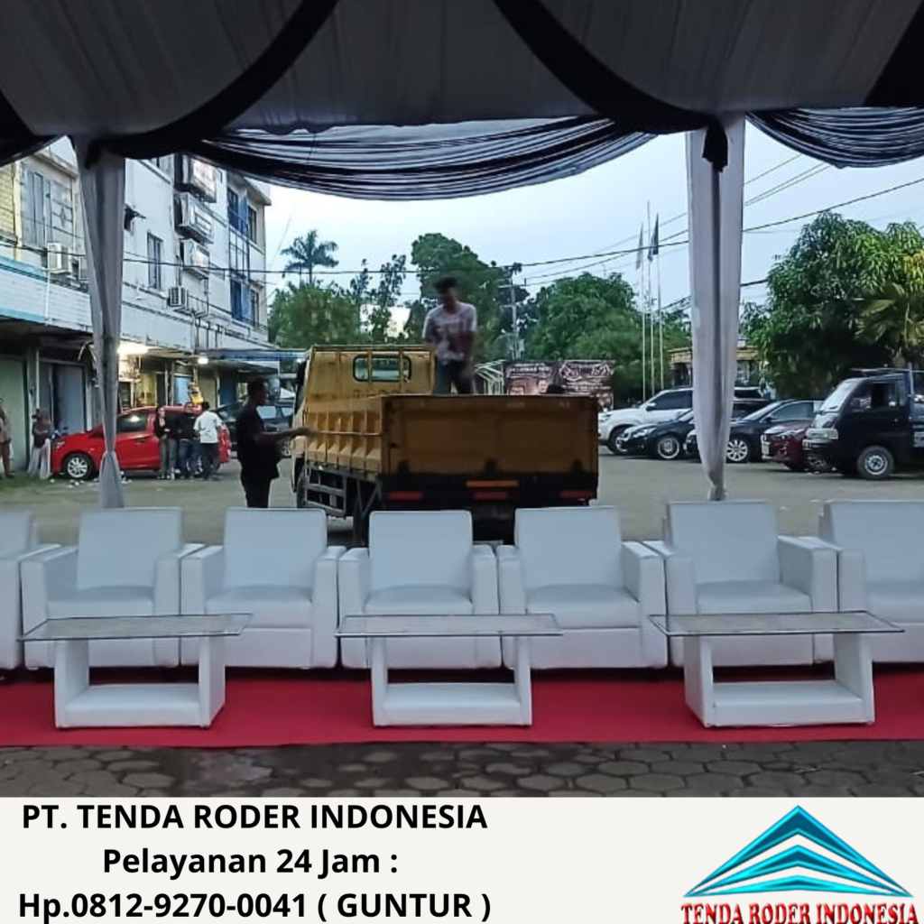 Rental Sewa Sofa Putih Meja Kaca VIP Dan Tenda Roder Jakarta