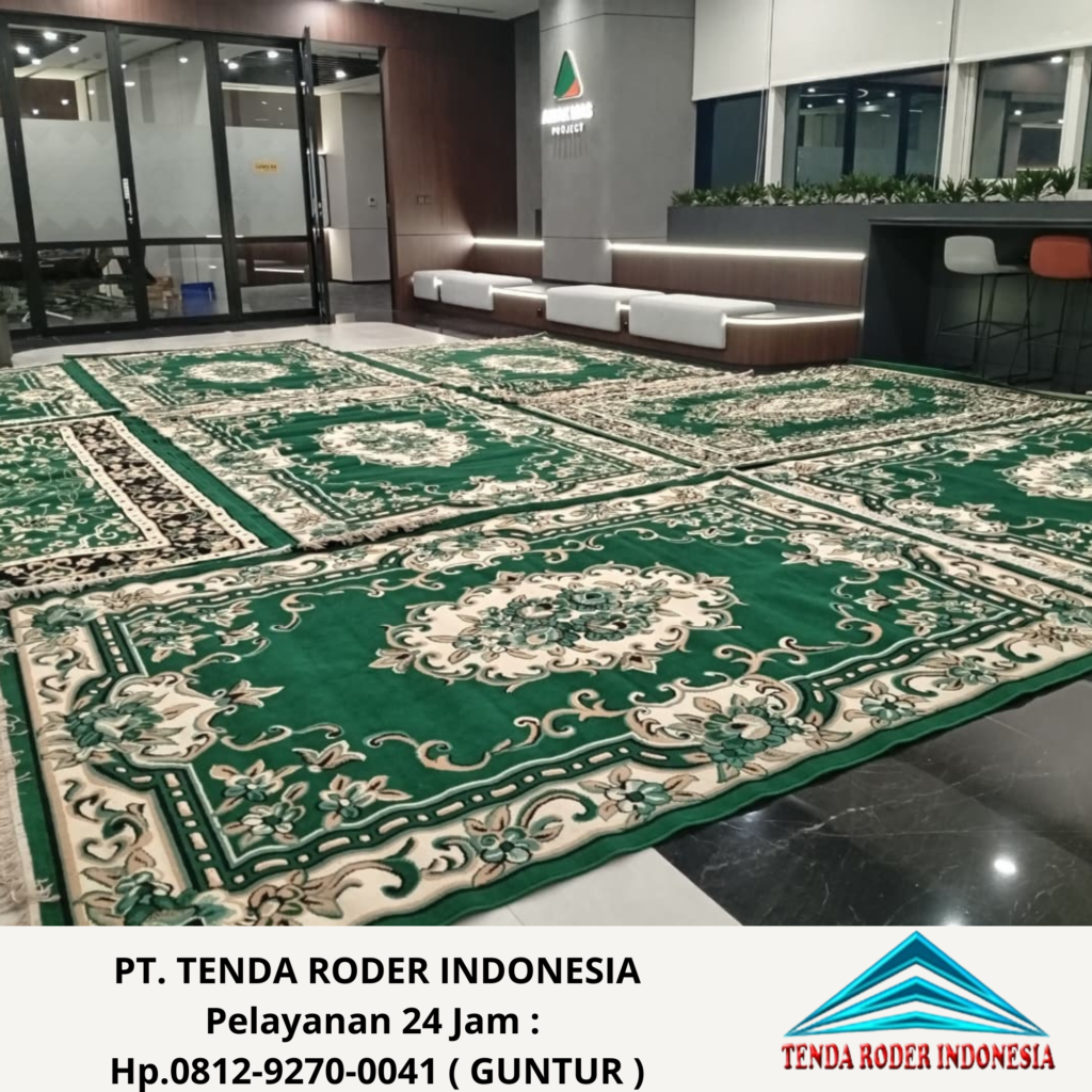 Sewa Karpet Permadani Warna Hijau Dan Tenda Roder Cikarang