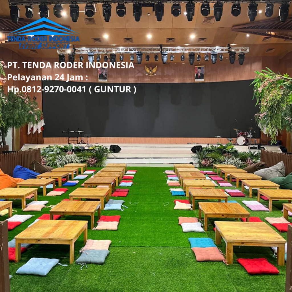 Sewa Meja Lesehan, Bantal Lesehan, Tenda Roder Jakarta Pusat