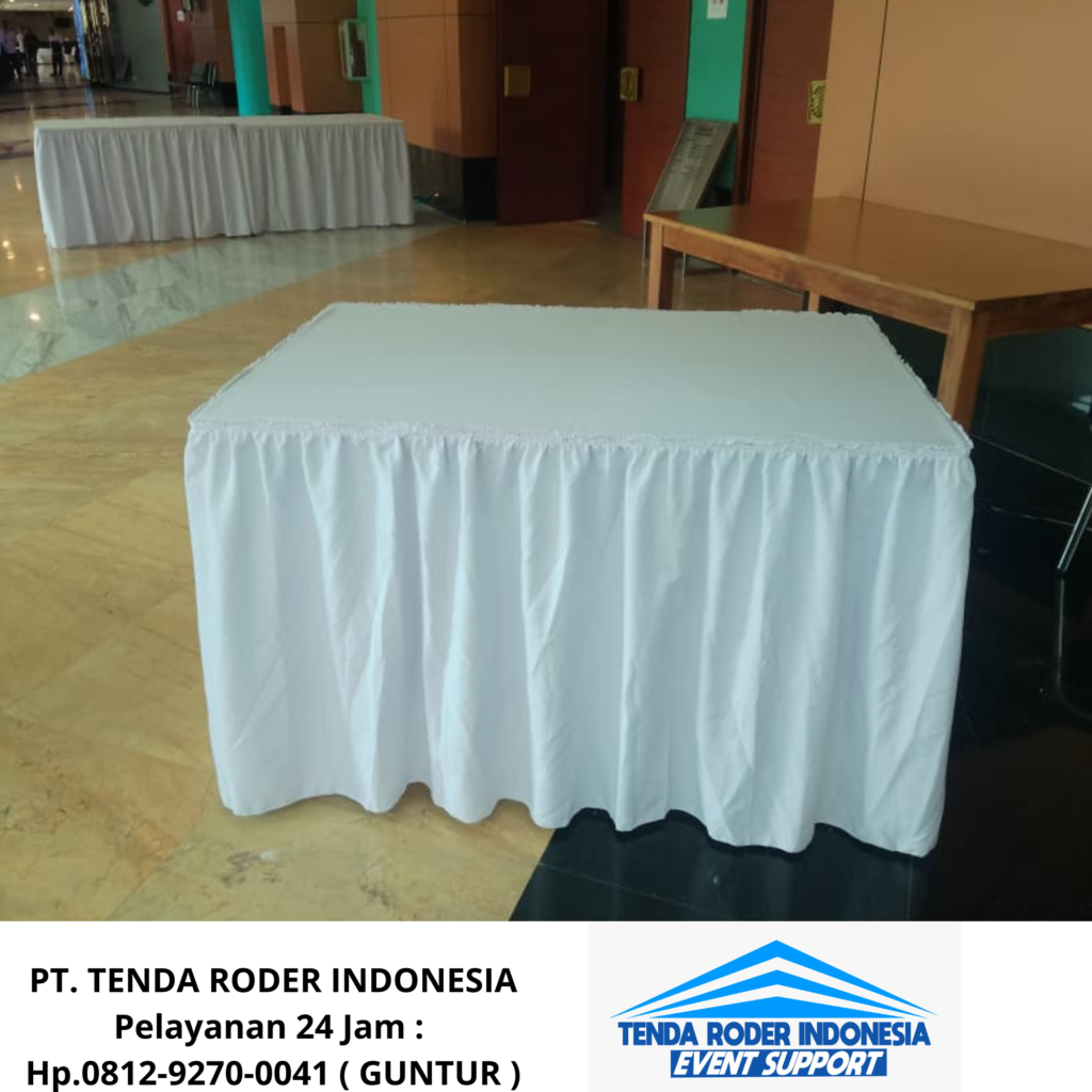 Vendor Sewa Meja kotak Cover Putih, Tenda Roder Jakarta Pusat