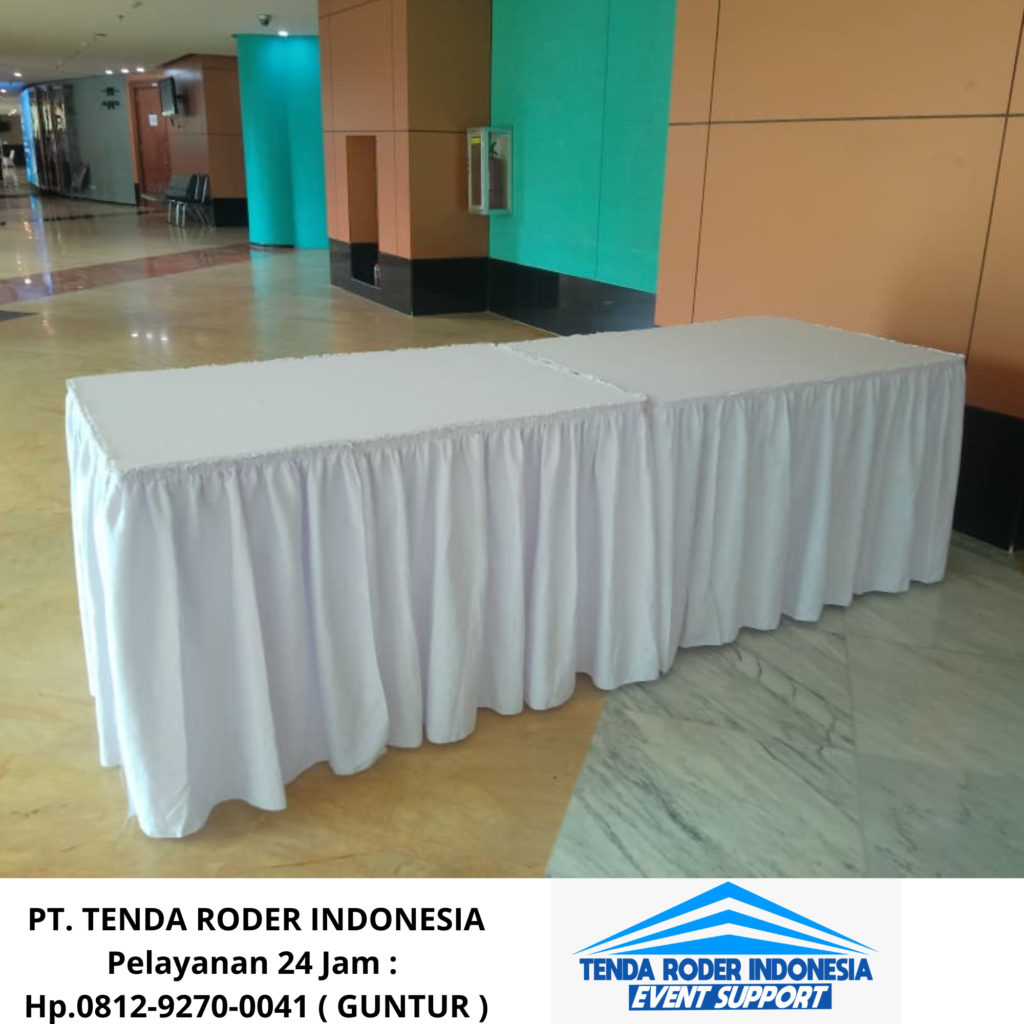 Vendor Sewa Meja kotak Cover Putih, Tenda Roder Jakarta Pusat
