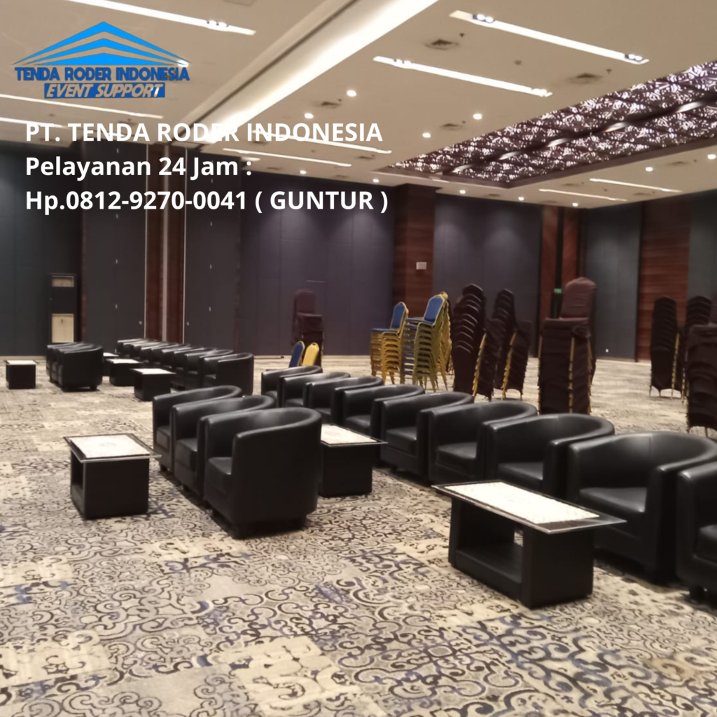 Rental Sewa Tenda Roder Transparan Dan Sofa Hitam Oval Jakarta