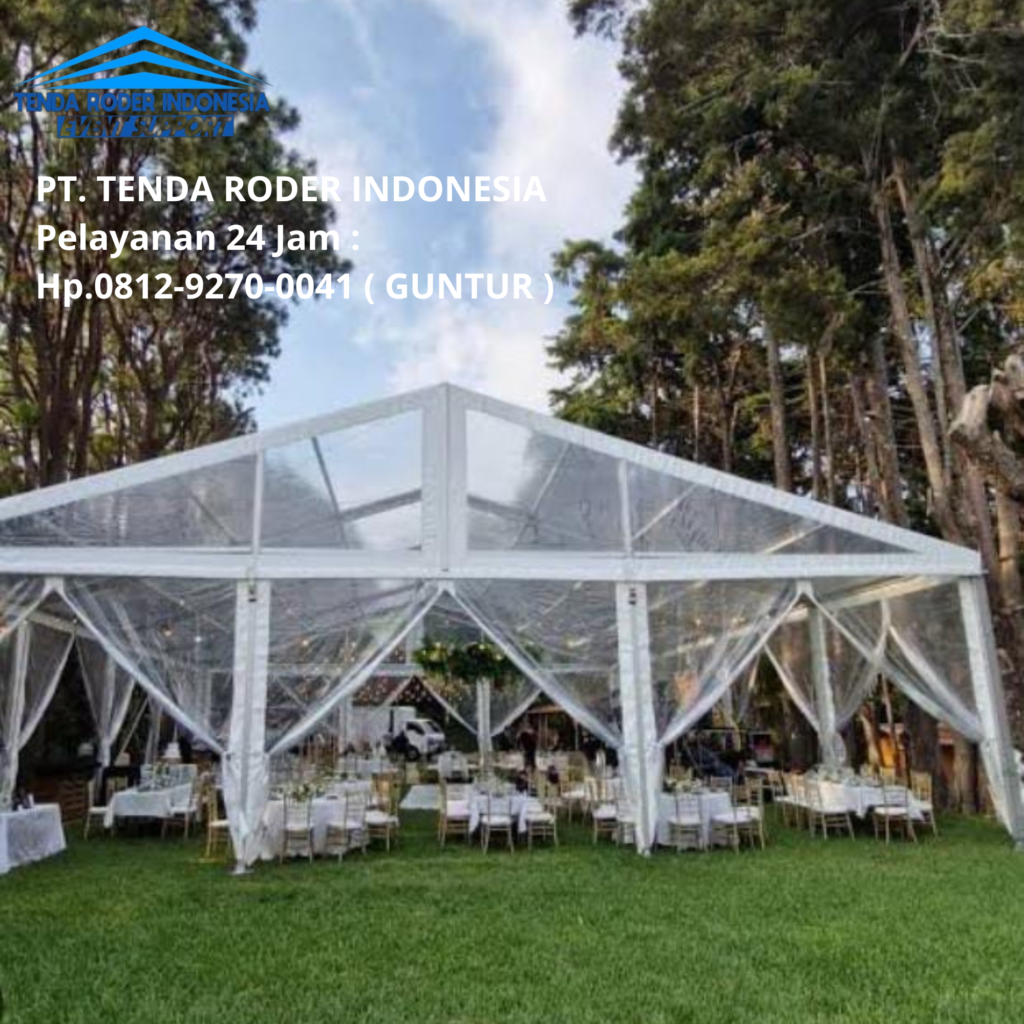 Rental Sewa Tenda Roder Transparan Dan Sofa Hitam Oval Jakarta