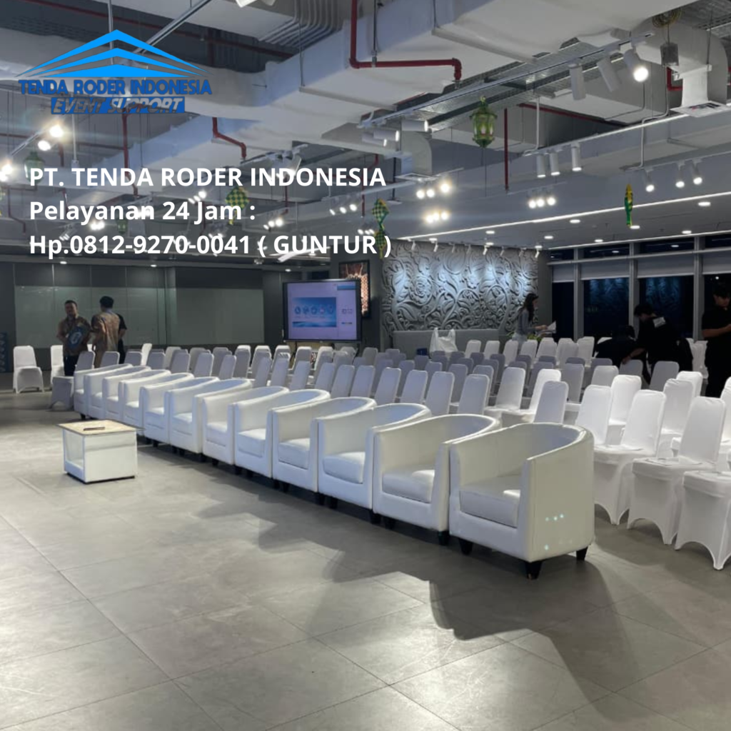 Rental Sofa Putih Oval, Tenda Roder area MM2100 Bekasi