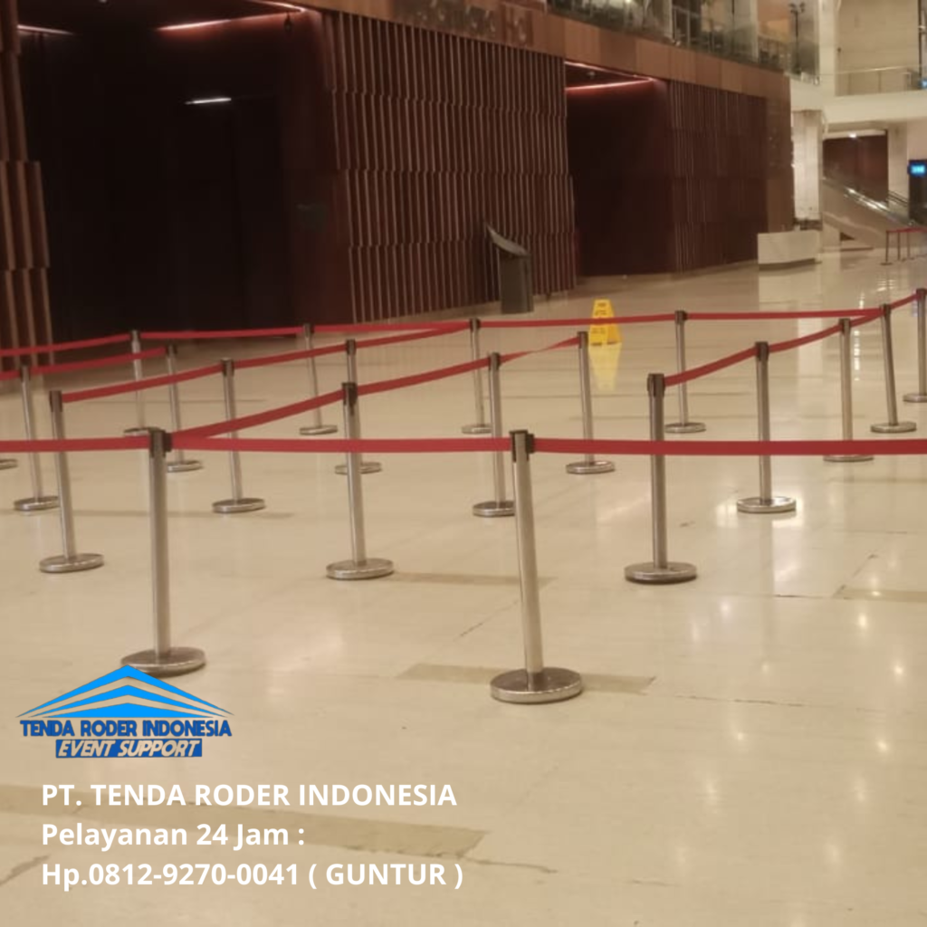 Rental Tiang Antrian, Tenda Roder,Tiang Bendera Stainless Bandung