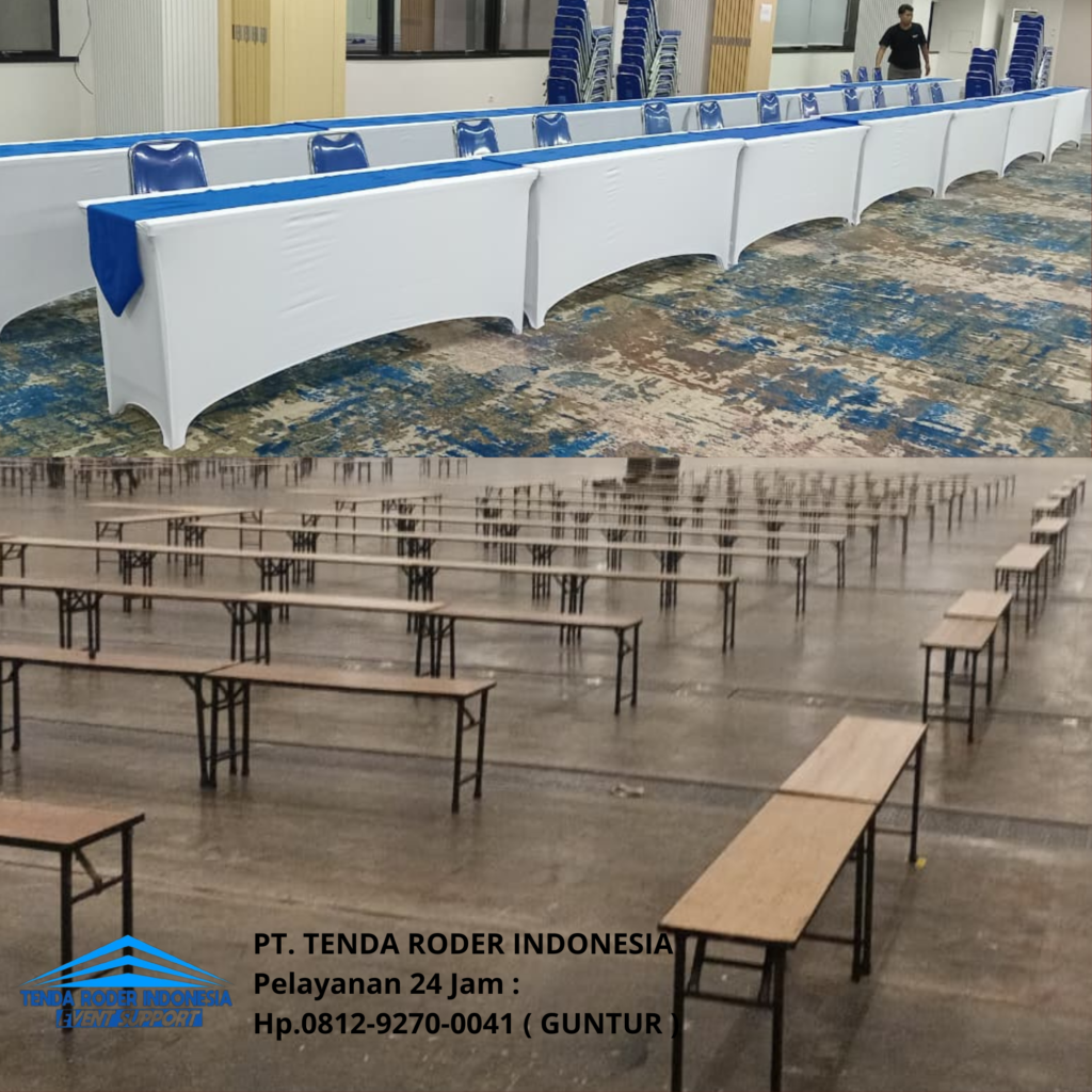 Sewa TENDA RODER, KURSI FUTURA, MEJA IBM Solusi Paket Hemat Depok