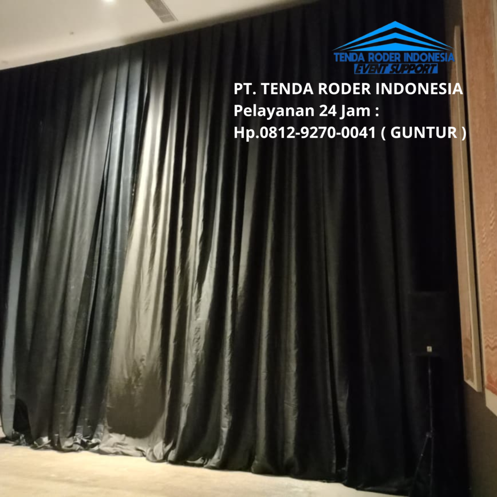 Sewa Tenda Roder Dan Tirai Hitam Lotto Tebal BSD