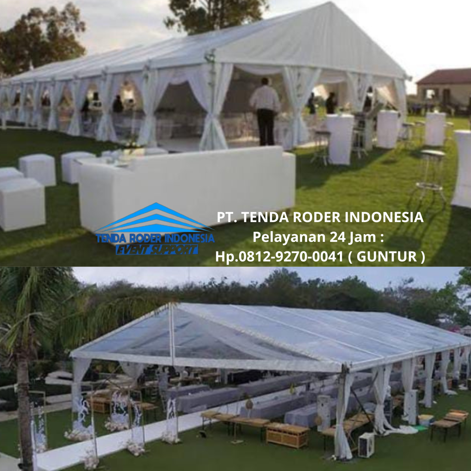 Layanan Sewa TENDA RODER ATAP TRANSPARAN DAN PUTIH Untuk Event Area Bogor