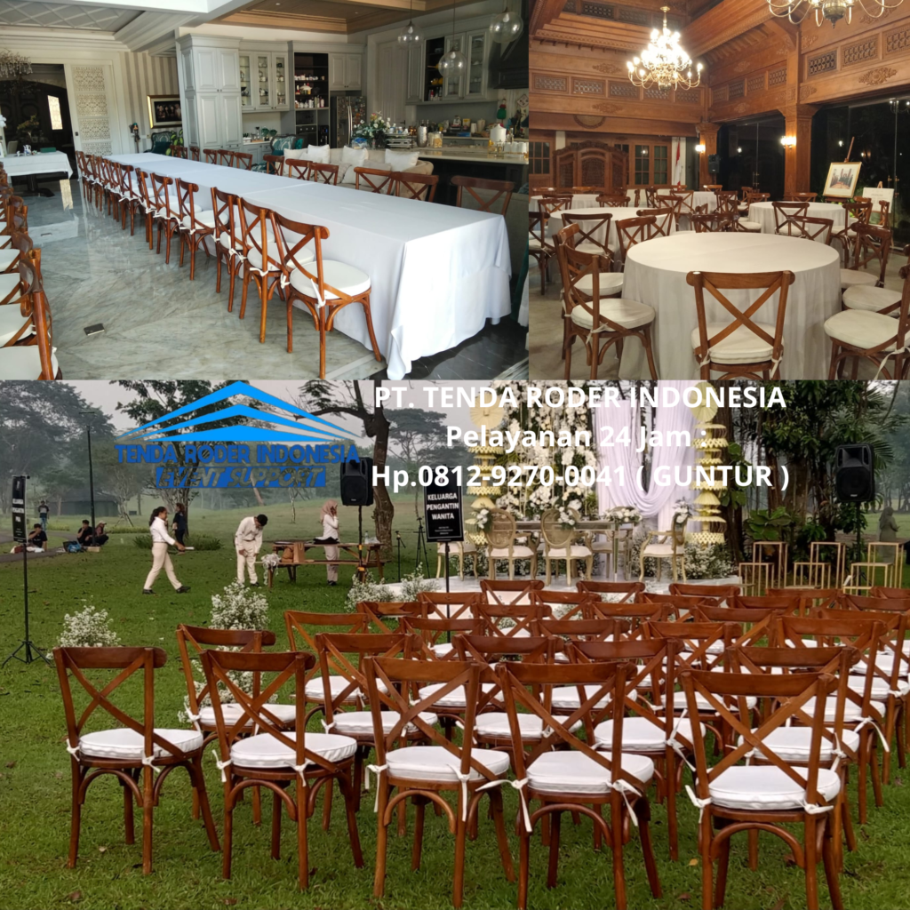 Rental CROSS BACK CHAIRS Atau KURSI SILANG,TENDA RODER Cirebon
