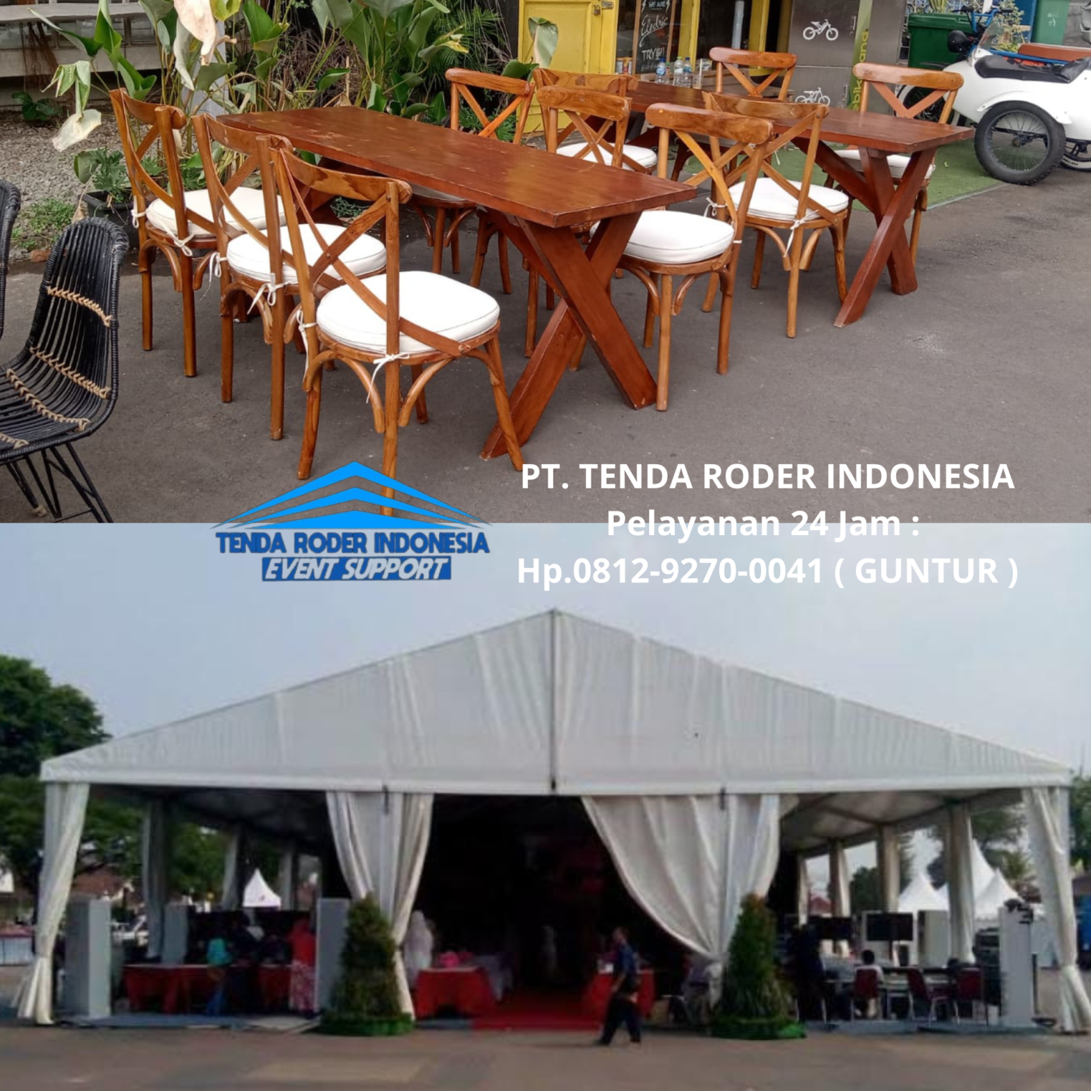 Rental CROSS BACK CHAIRS Atau KURSI SILANG,TENDA RODER Cirebon