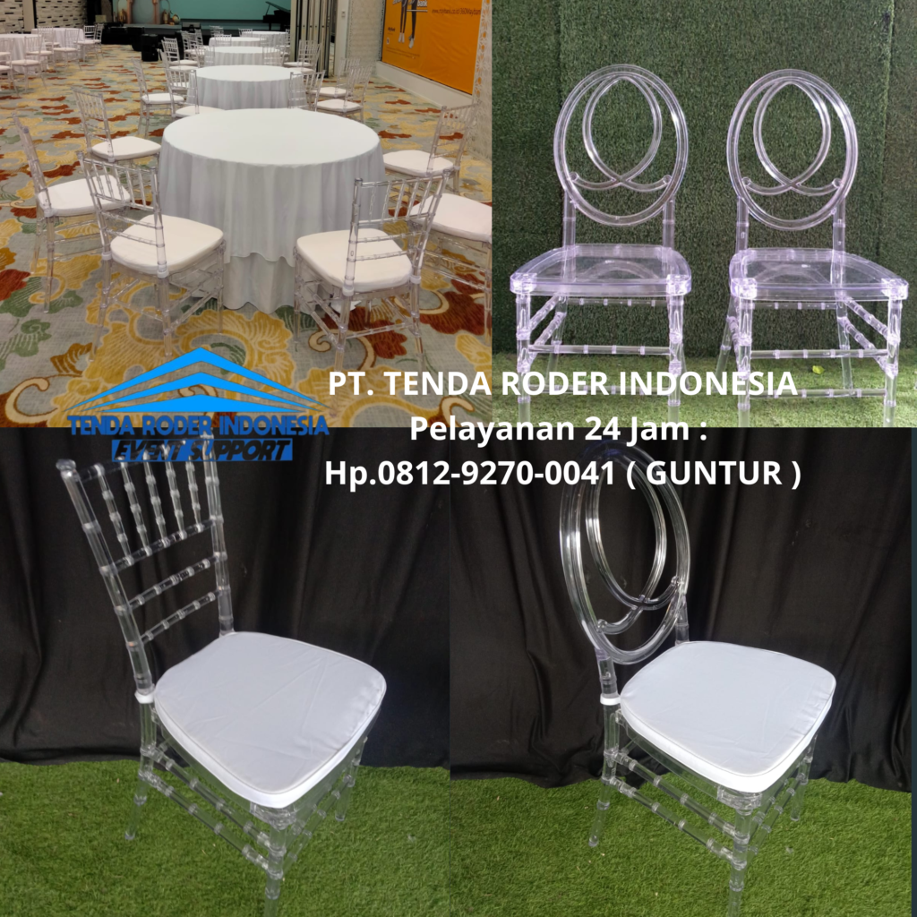 Rental KURSI ACRYLIC,TENDA RODER ,KURSI TIFFANY KAYU Bandung