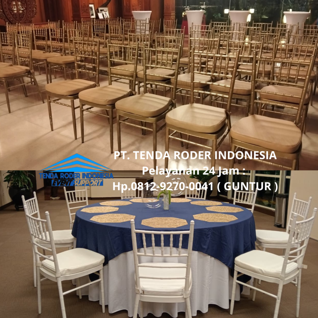 Rental KURSI ACRYLIC,TENDA RODER ,KURSI TIFFANY KAYU Bandung