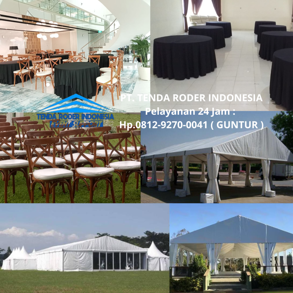 Rental MEJA BULAT,TENDA RODER,KURSI CROSS BACK Jakarta