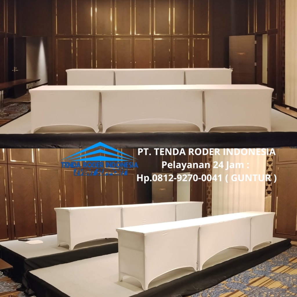 Rental MEJA IBM COVER KETAT PUTIH,TENDA RODER Jakarta