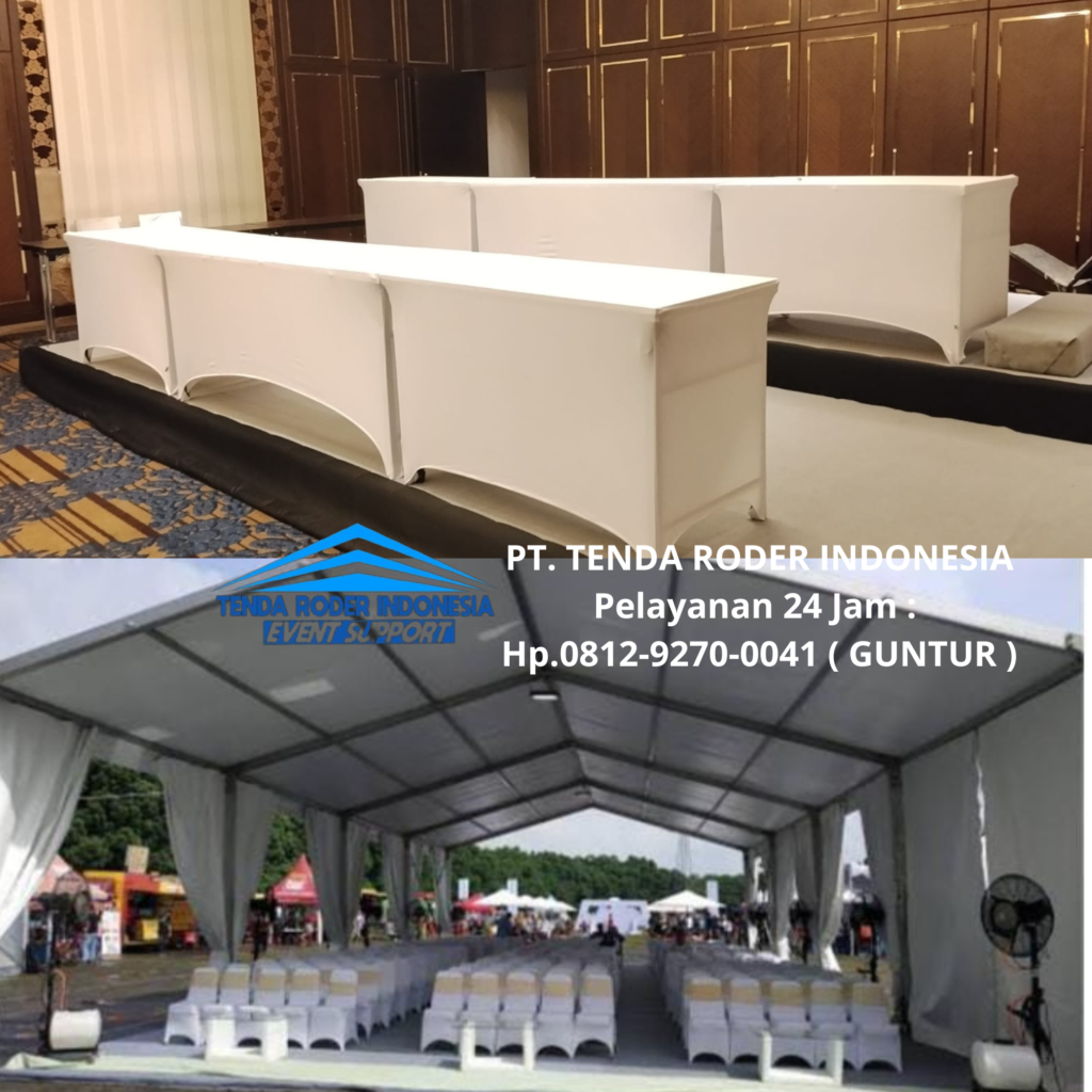 Rental MEJA IBM COVER KETAT PUTIH,TENDA RODER Jakarta