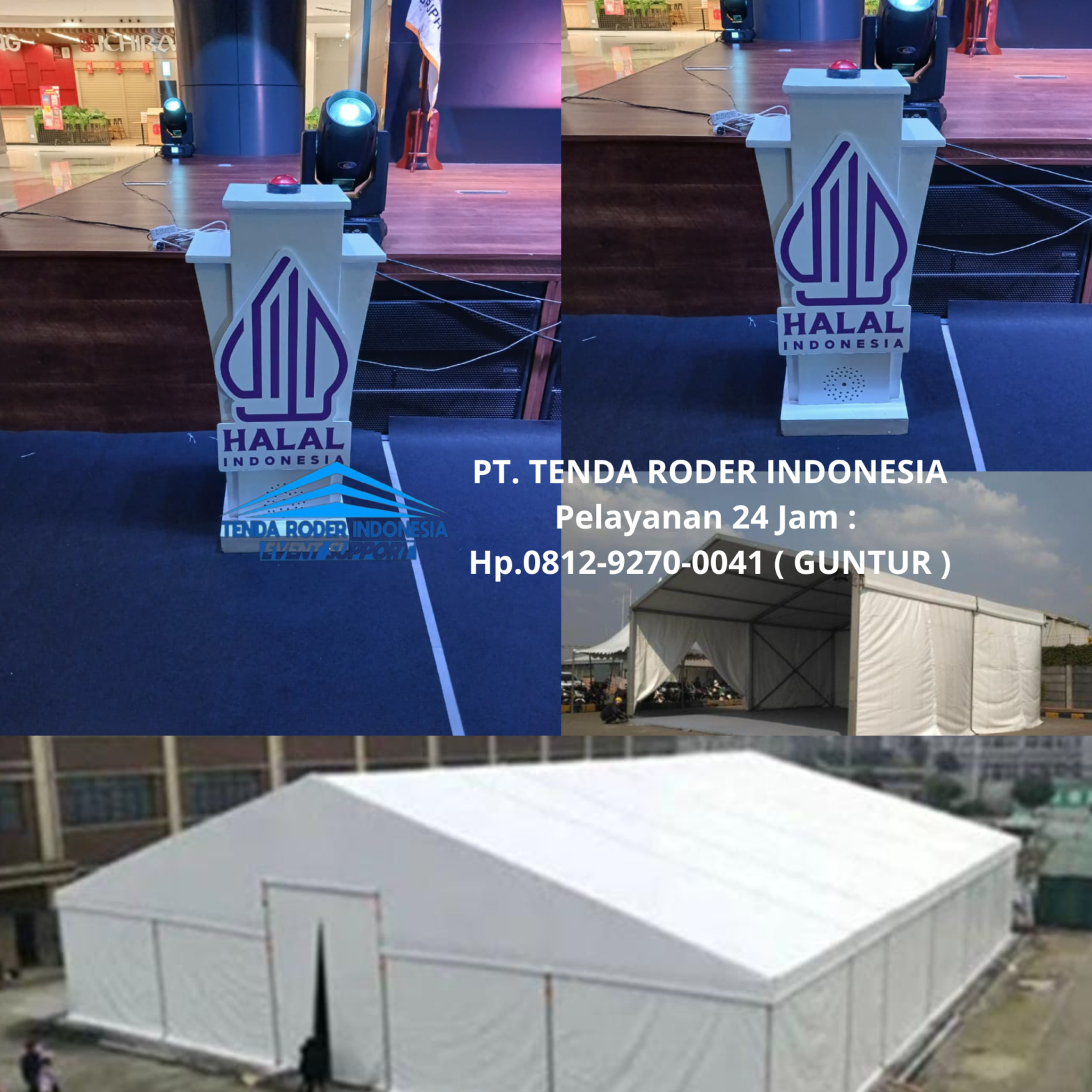 Rental PODIUM SIRINE PUTIH dan TENDA RODER Bandung