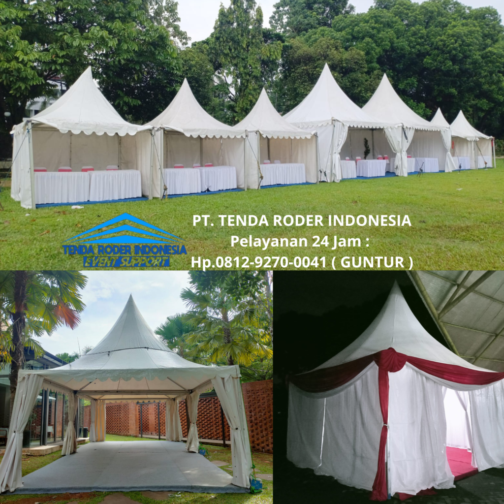 Rental TENDA BAZAR, TENDA RODER, TENDA KERUCUT PUTIH Jakarta