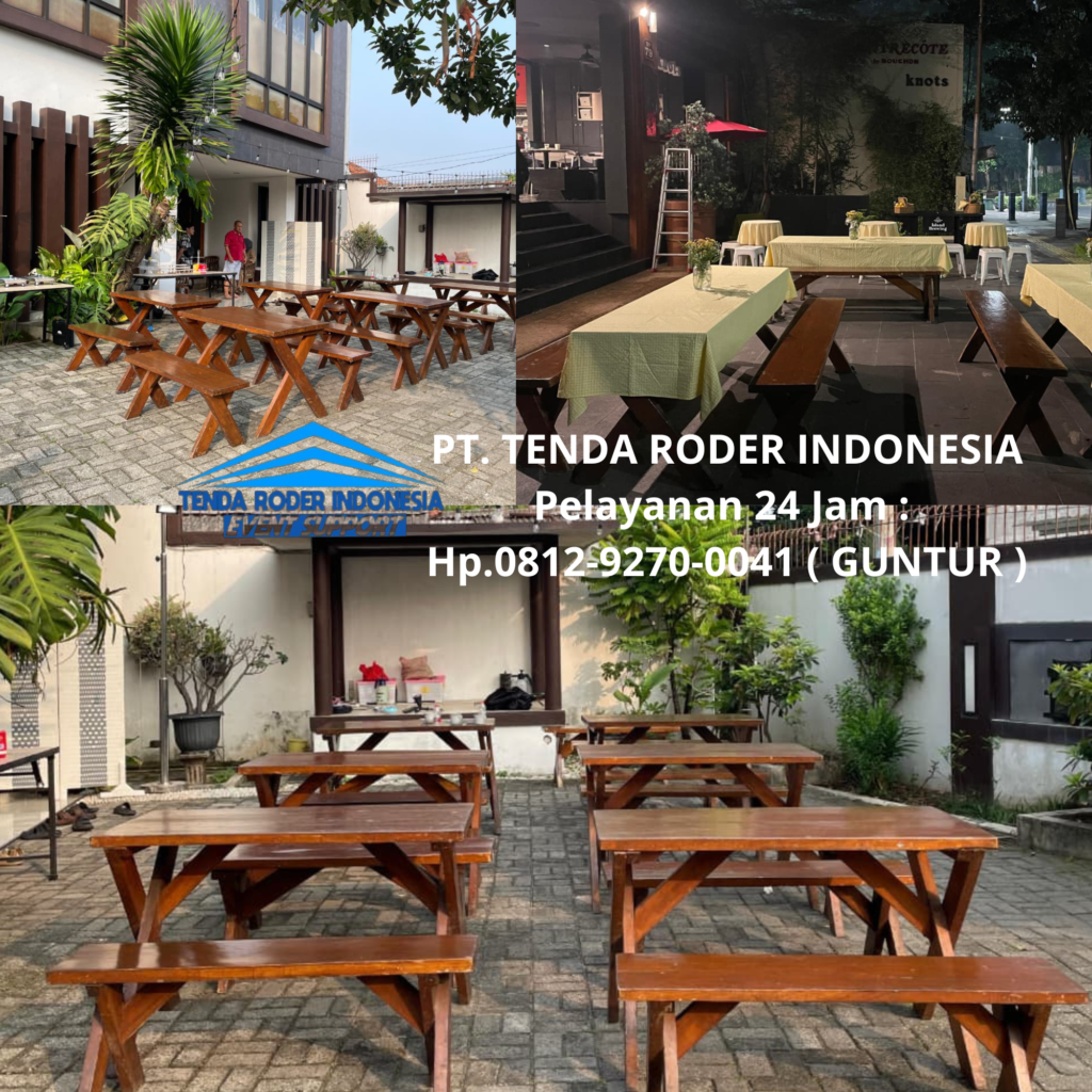 Sewa BANGKU TAMAN, TENDA RODER ,MEJA TAMAN Bandung