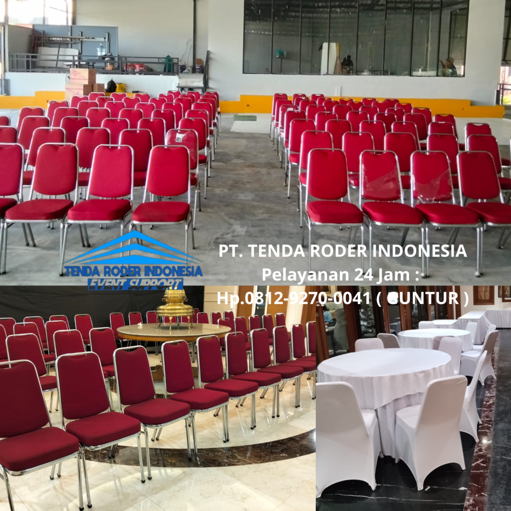 Sewa KURSI FUTURA POLOS, TENDA RODER, MEJA KOTAK Depok