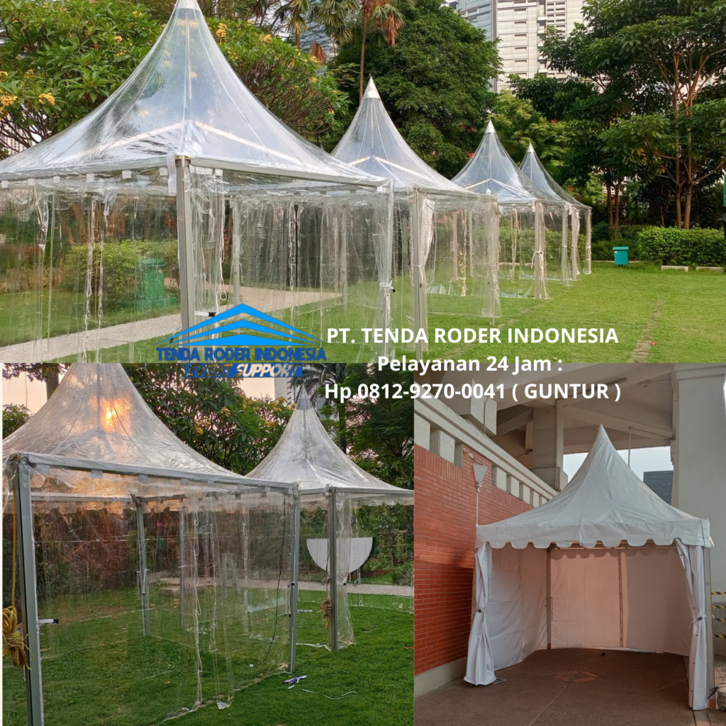 Sewa TENDA SARNAFIL TRANSPARAN, TENDA RODER PREMIUM Area Bekasi 