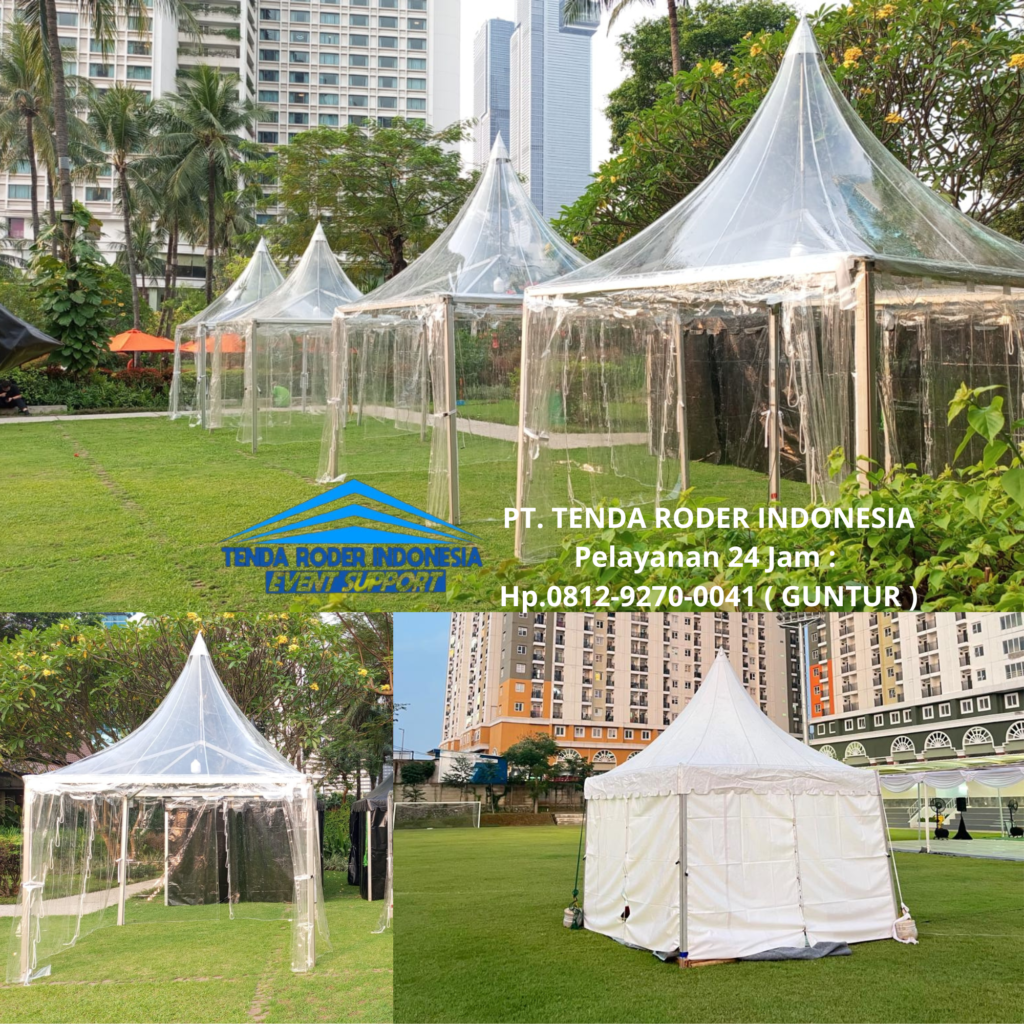 Sewa TENDA SARNAFIL TRANSPARAN, TENDA RODER PREMIUM Area Bekasi 