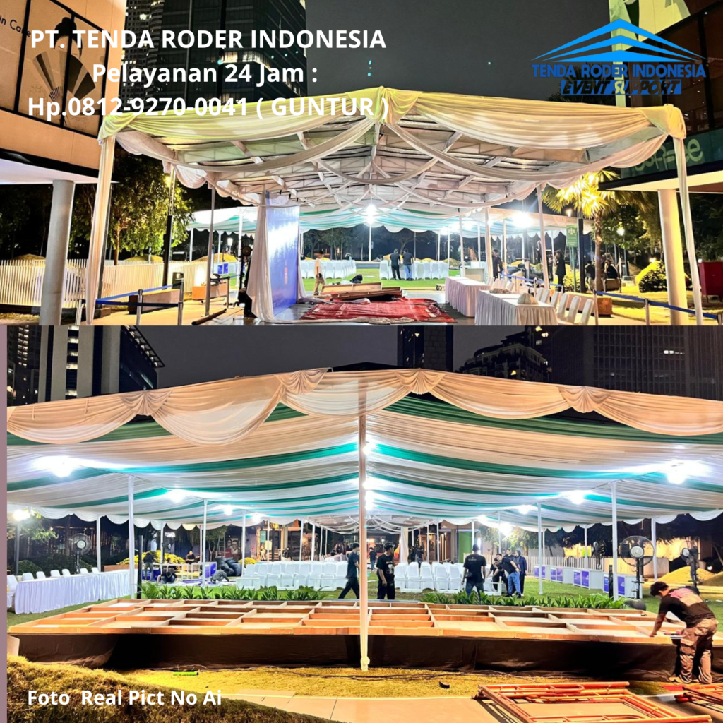 Layanan Sewa TENDA HANGGAR, TENDA RODER Dekorasi Kain Semarang
