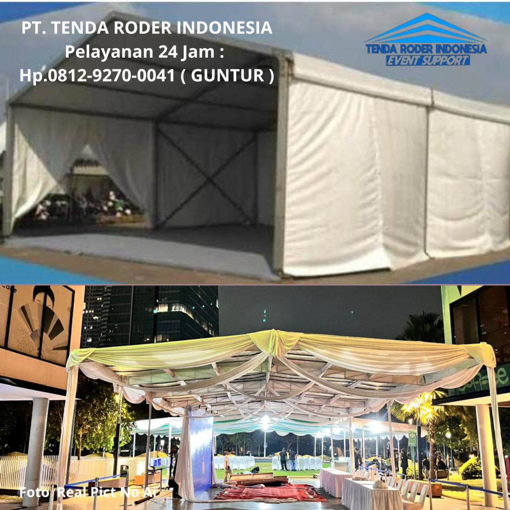 Layanan Sewa TENDA HANGGAR, TENDA RODER Dekorasi Kain Semarang
