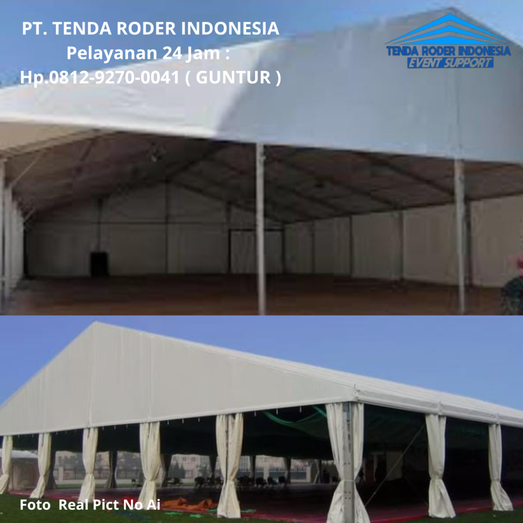 Layanan Sewa TENDA HANGGAR, TENDA RODER Dekorasi Kain Semarang