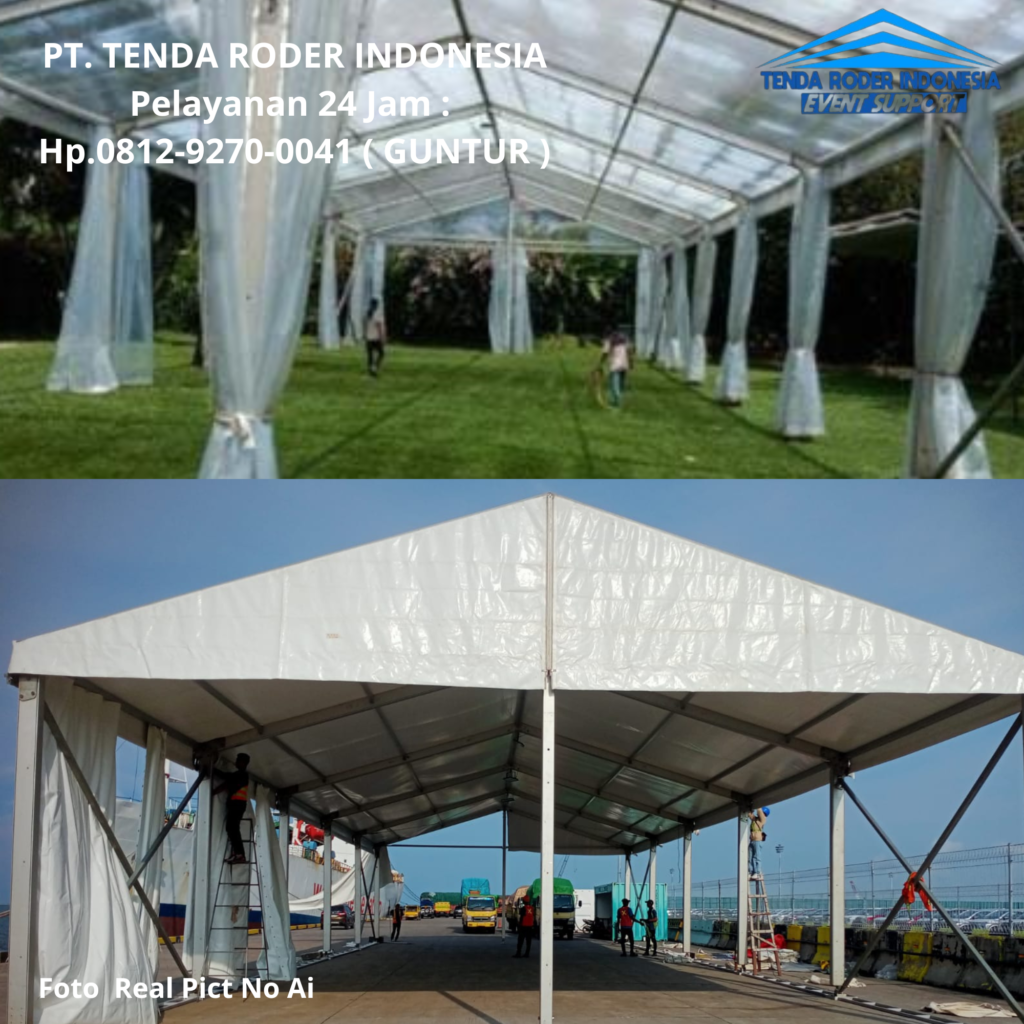 Layanan Sewa TENDA HANGGAR, TENDA RODER Dekorasi Kain Semarang