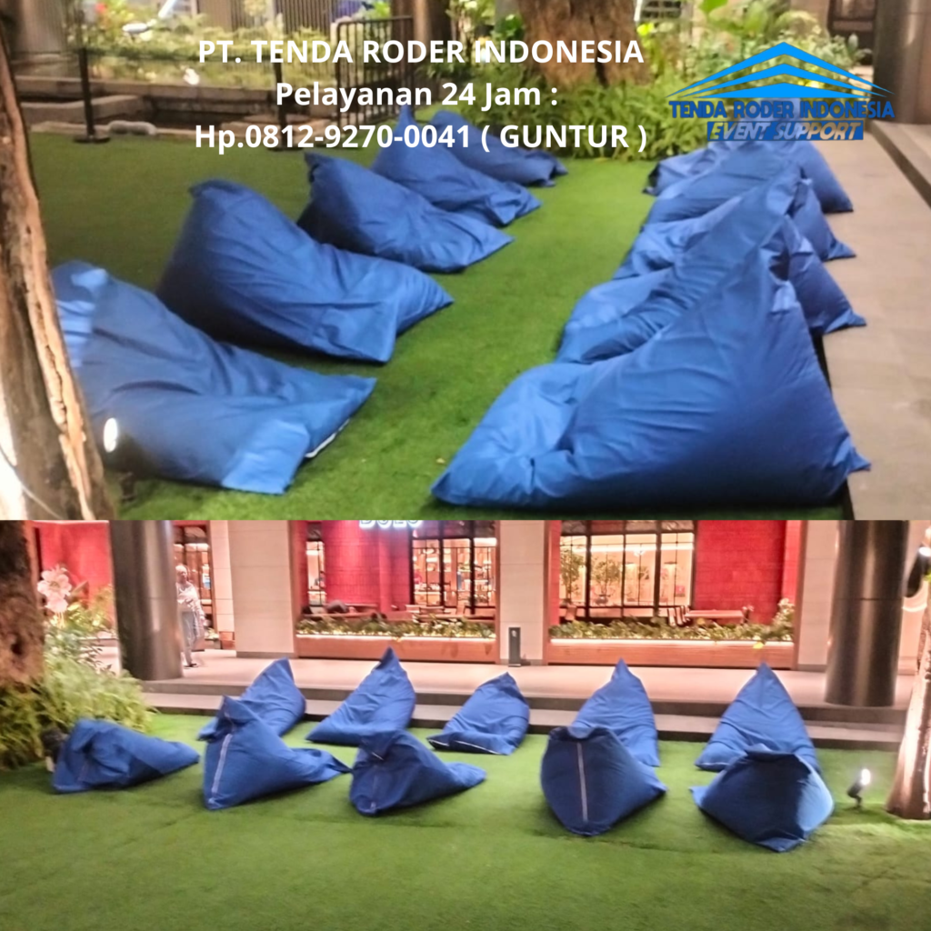 Pusat Sewa Bean Bag Warna Biru Dan Tenda Roder Jakarta Utara