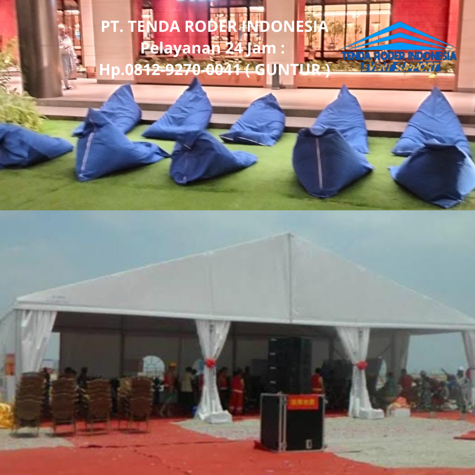 Pusat Sewa Bean Bag Warna Biru Dan Tenda Roder Jakarta Utara