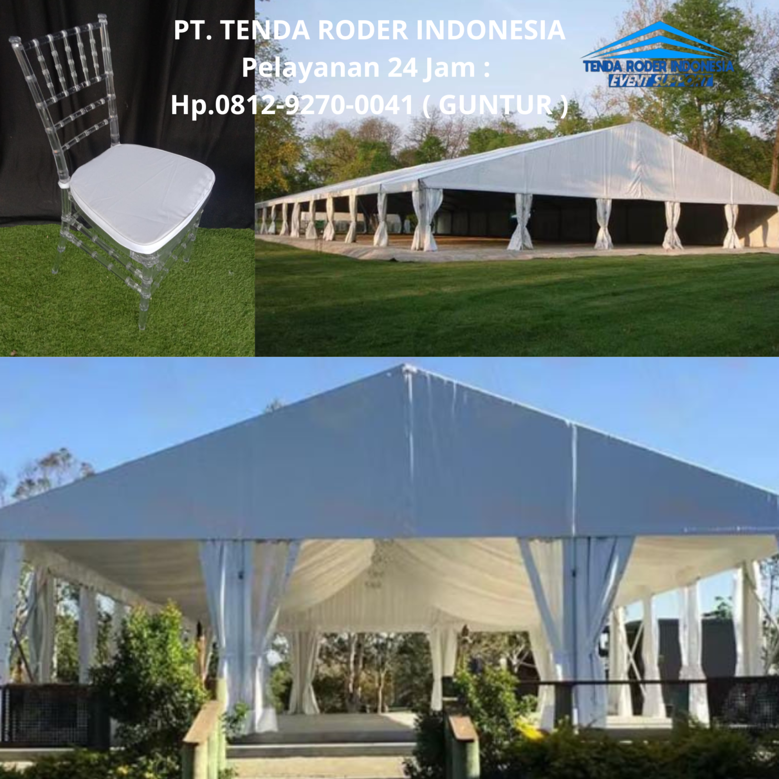 Rental Kursi Tiffany Acrylic,Tenda Roder Teluk Jambe